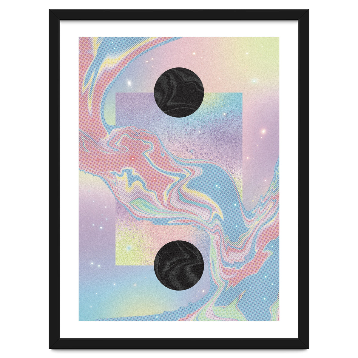 Pink Pastel Space Planet Yin Yang
