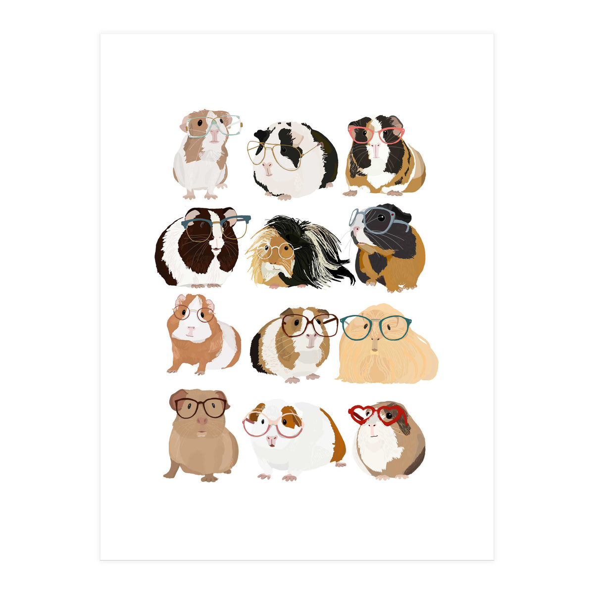 Guinea Pigs in Glasses (Print Only)