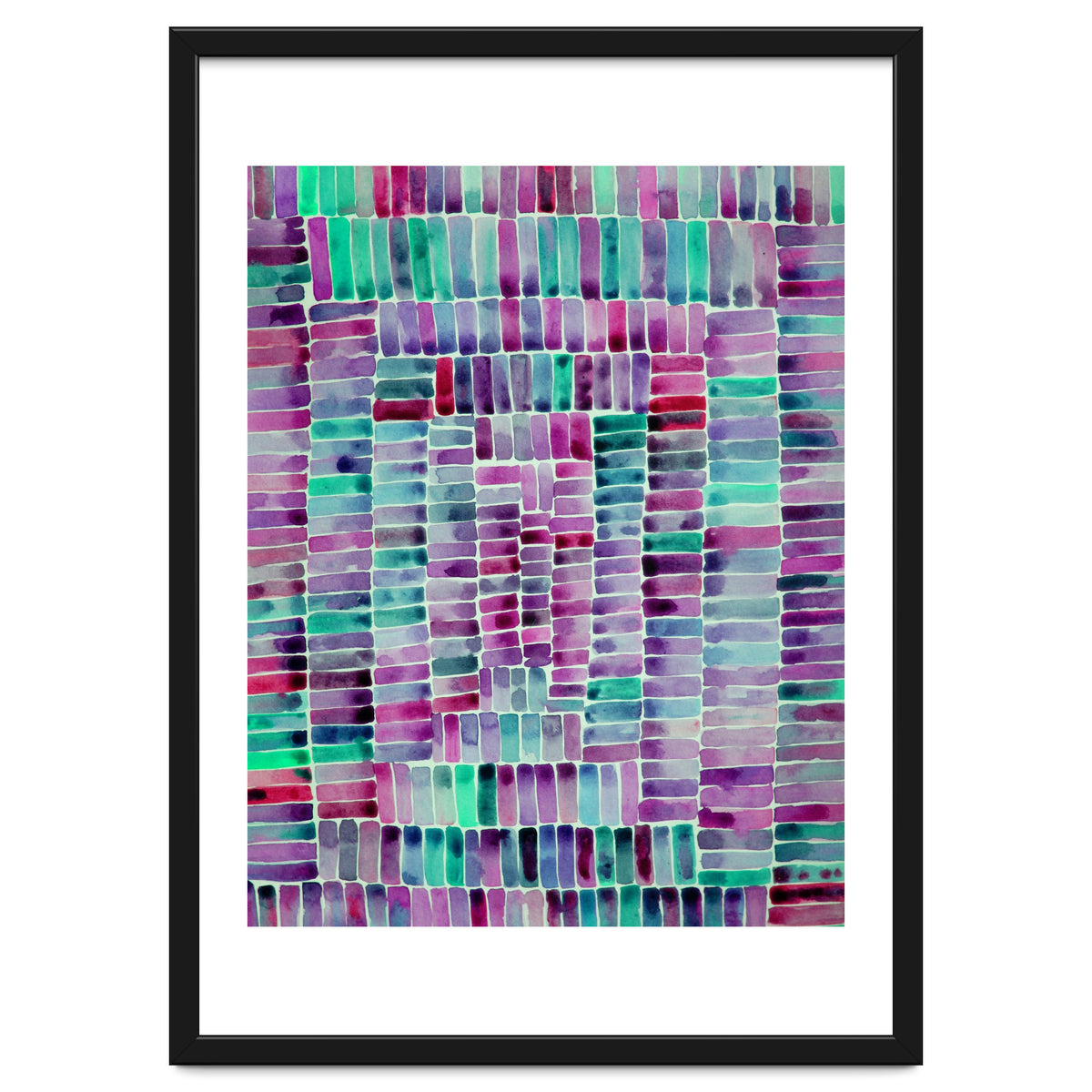 Abstract rectangle pattern in magenta and teal