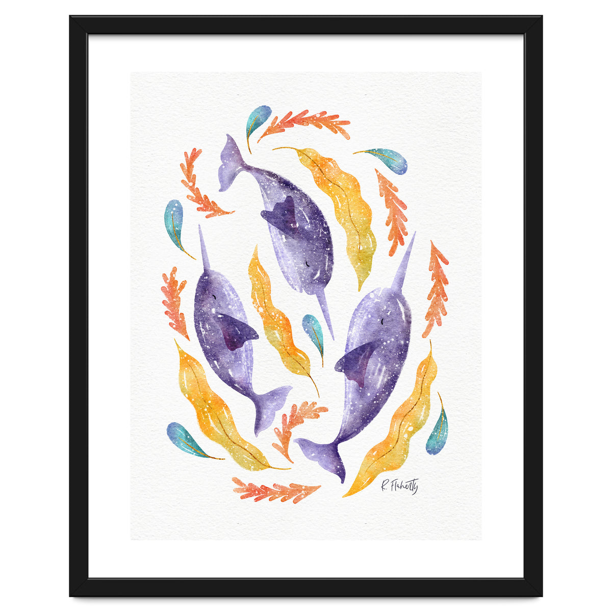 Swirling Narwhals | Purple