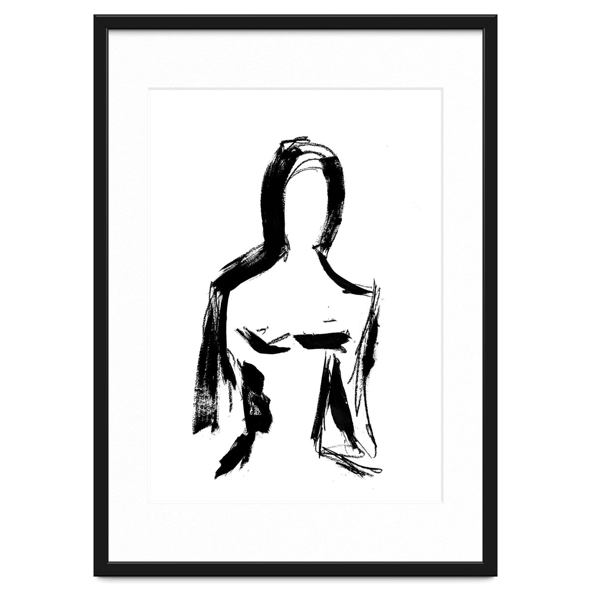 Abstract Monochrome Female Figure
