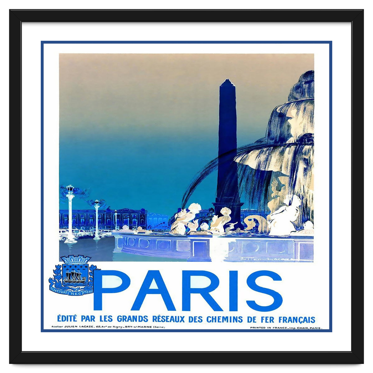 Travel Poster Paris Vintage