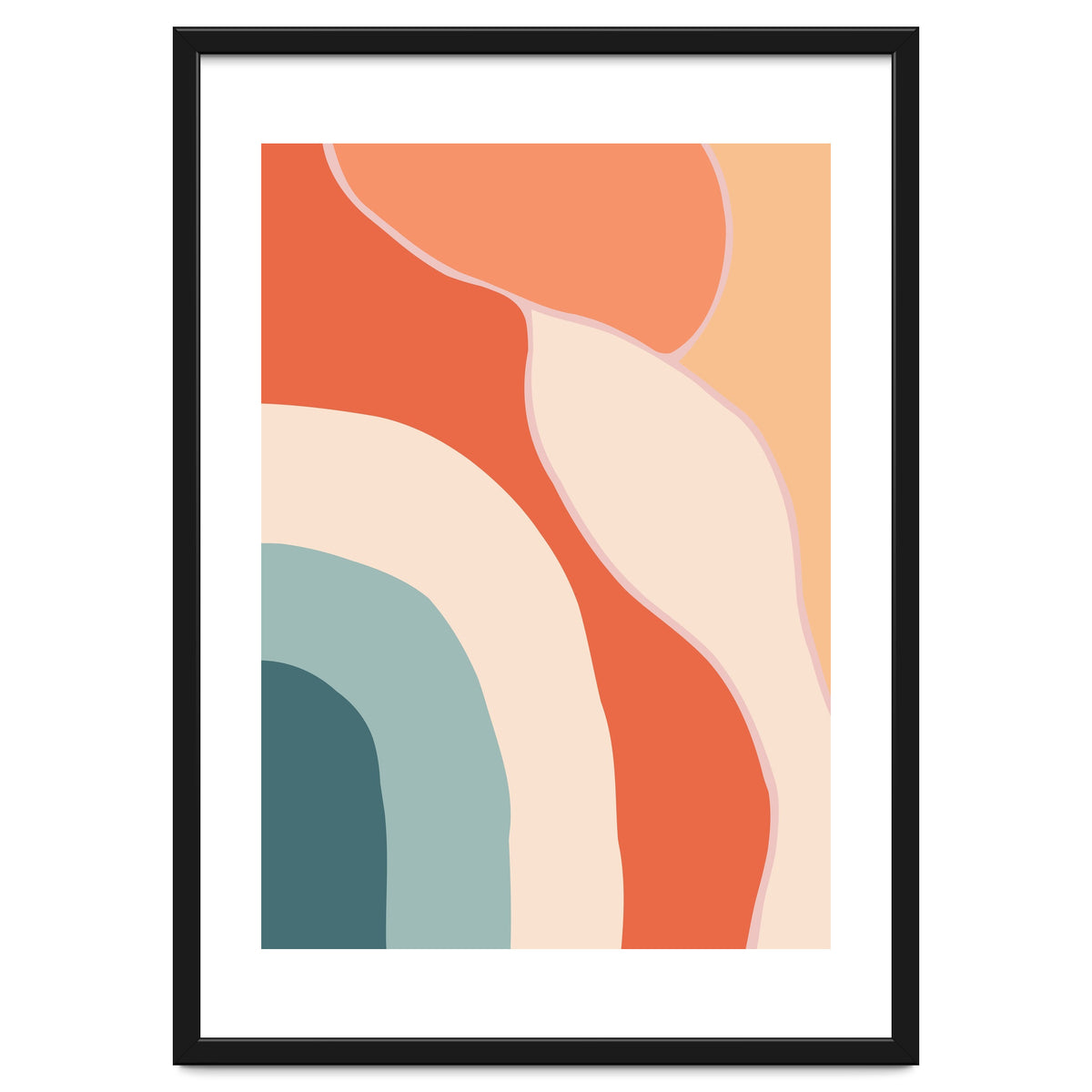 Rainbow Retro Wavy Lines