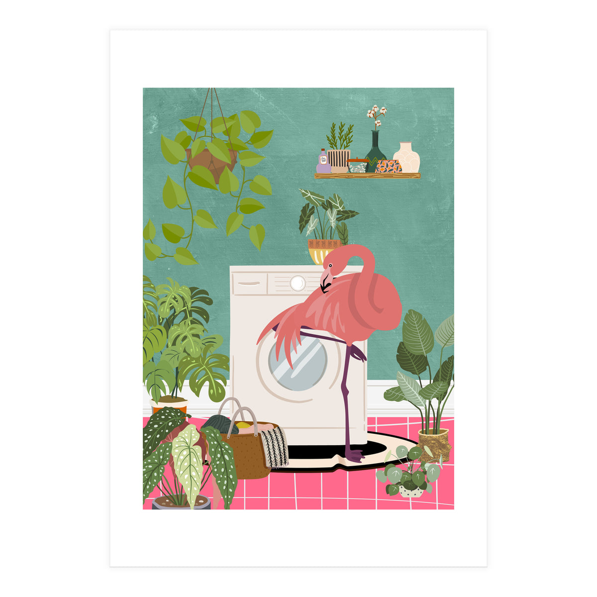 Flamingo in My Laundry Room (Print Only)