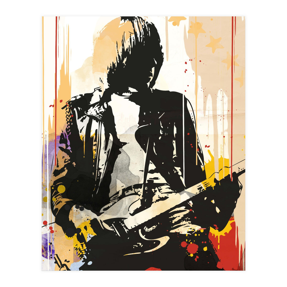 Johnny Ramone pop art poster (Print Only)