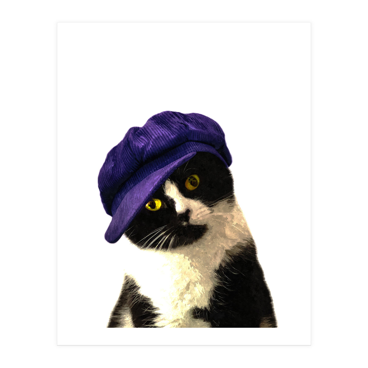 Cat Blue Hat (Print Only)