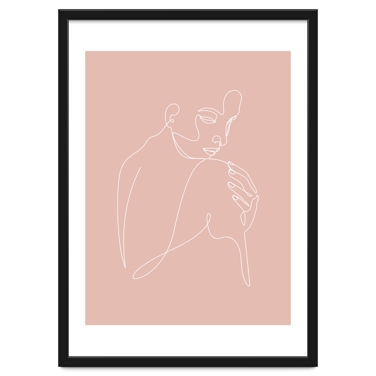 Sleep woman line pink