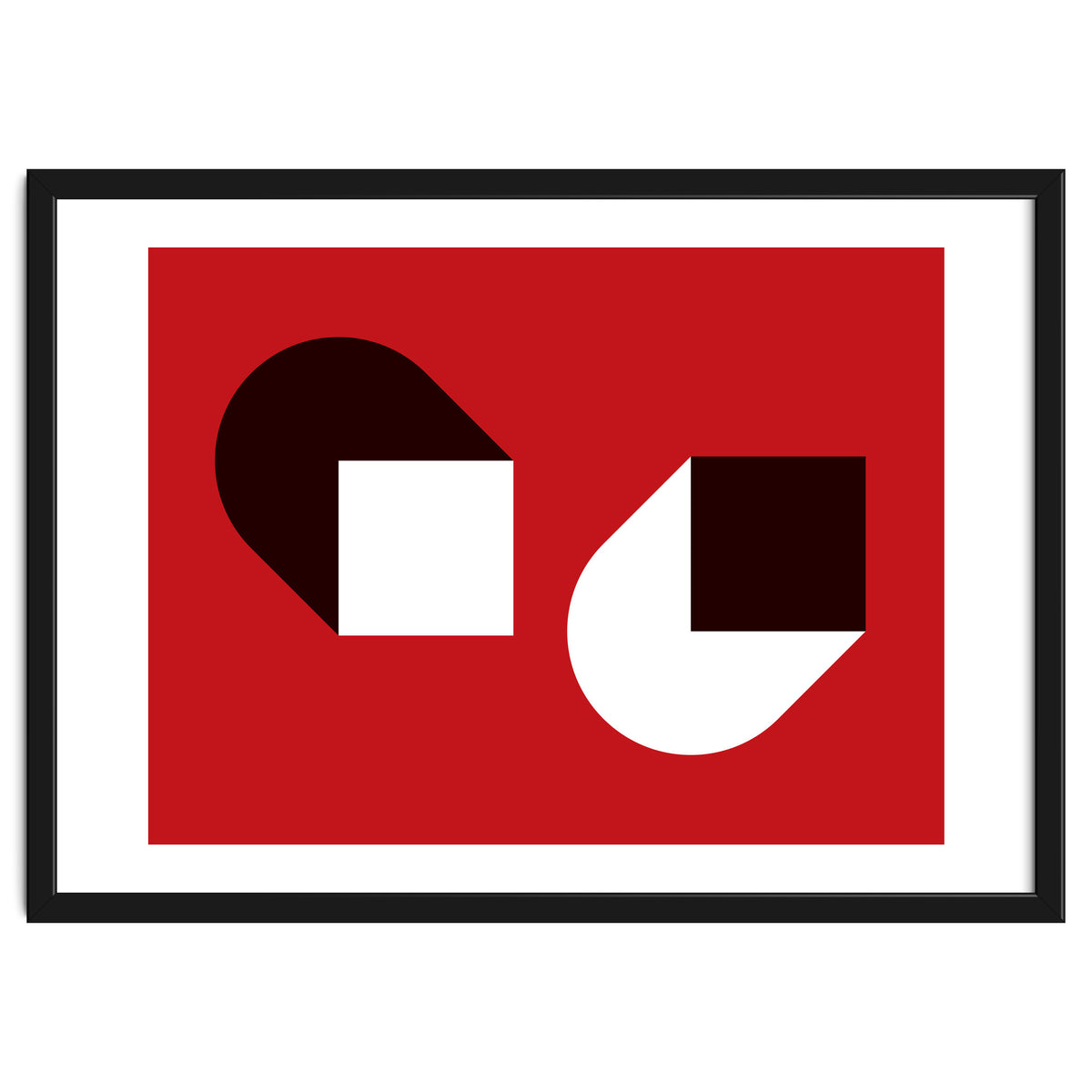 Geometric Shapes No. 38 - red, white & black