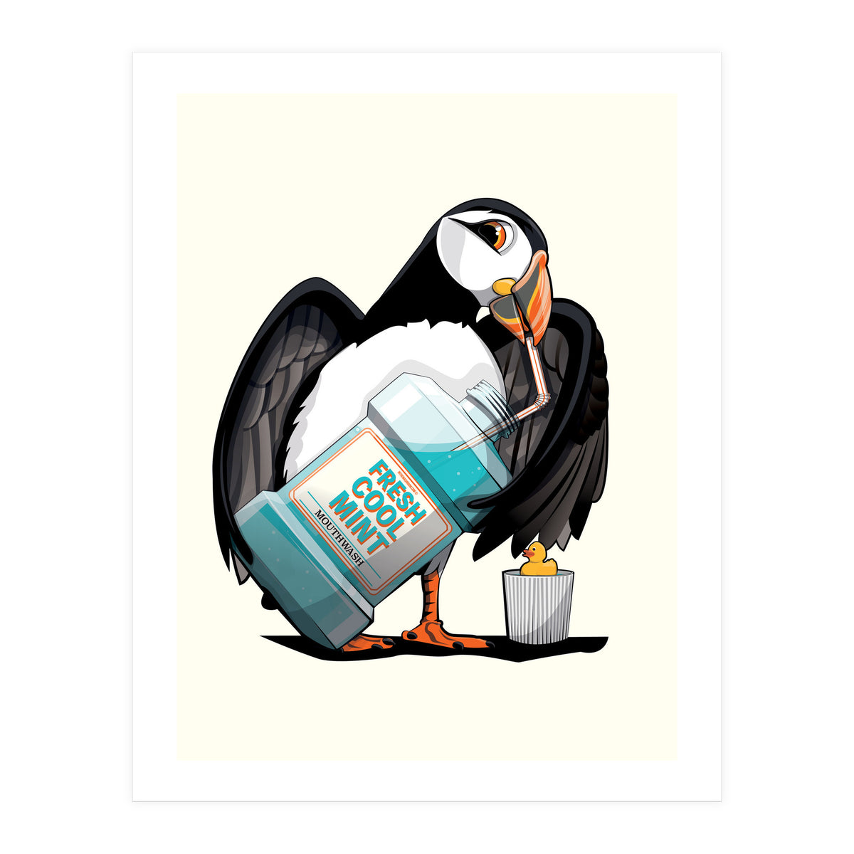 Puffin using Mouthwash (Print Only)