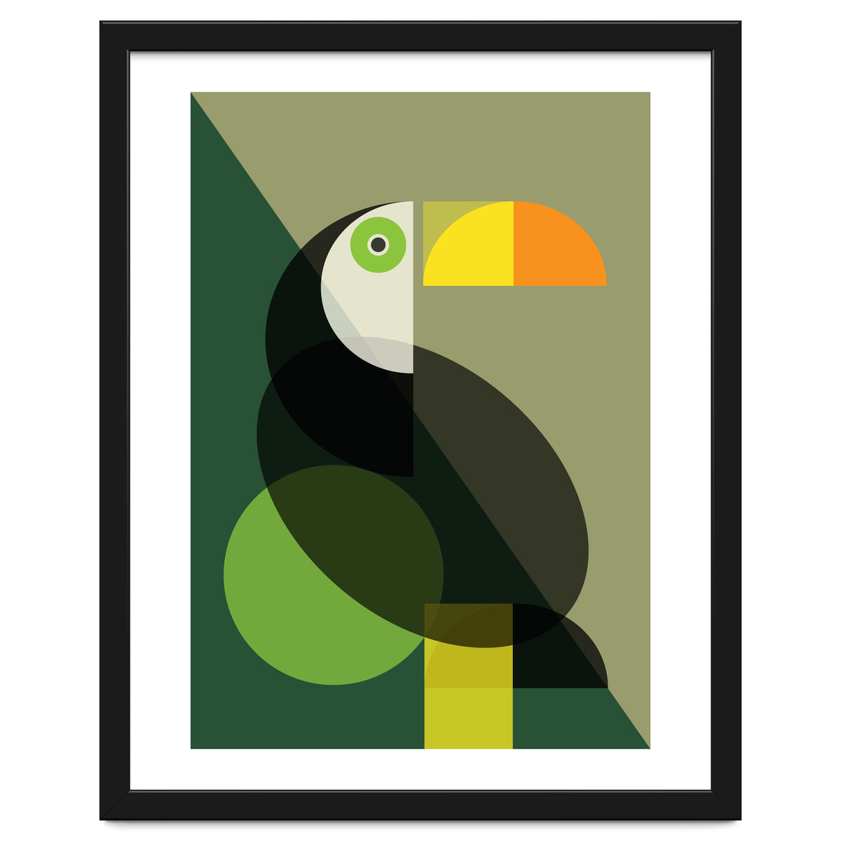 Mid Century Geometric Toucan