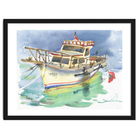 Yacht painting watercolor