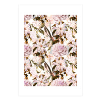 Pink flowering in geometric (Print Only)