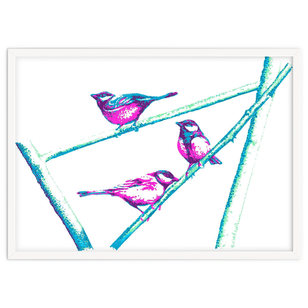 Garden Birds On A Branch