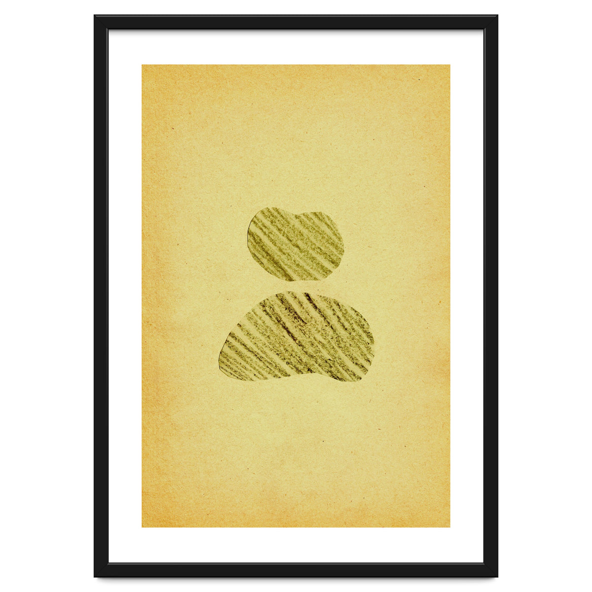 Balancing stones on the retro paper