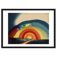 Rainbow Over the Coastline Abstract Painting