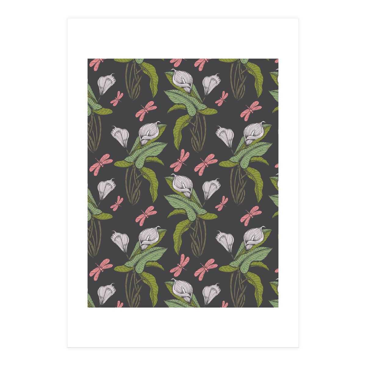 Hand drawn floral dark - 03 (Print Only)