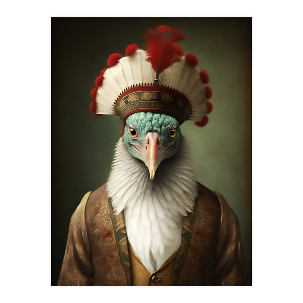 Turkey Designer Fashion Realistic Portrait Painting (Print Only)