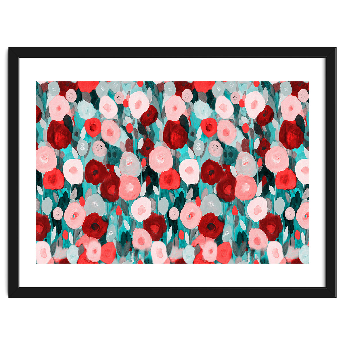 Abstract flower garden acrylic painting