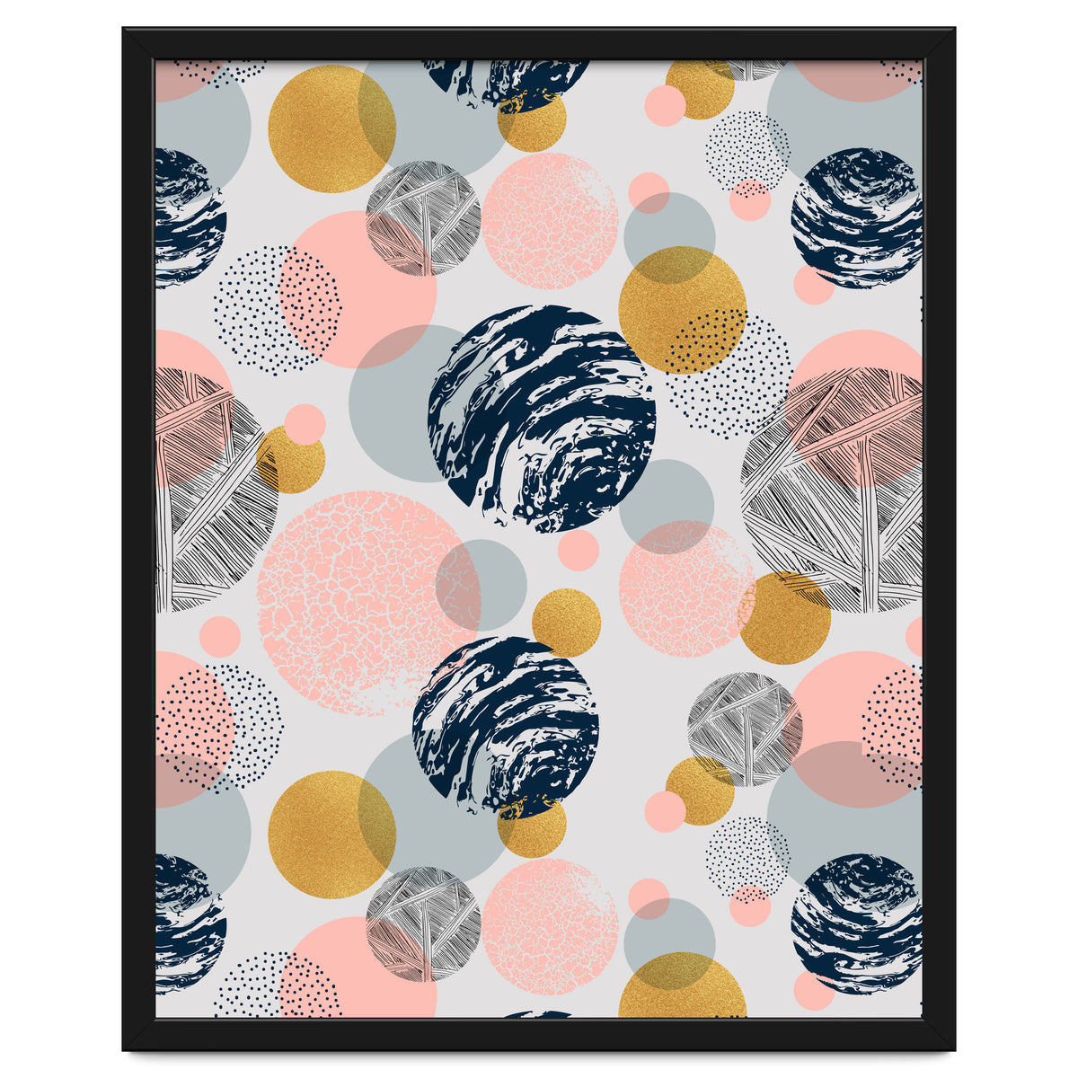 Pattern of abstract textured circles