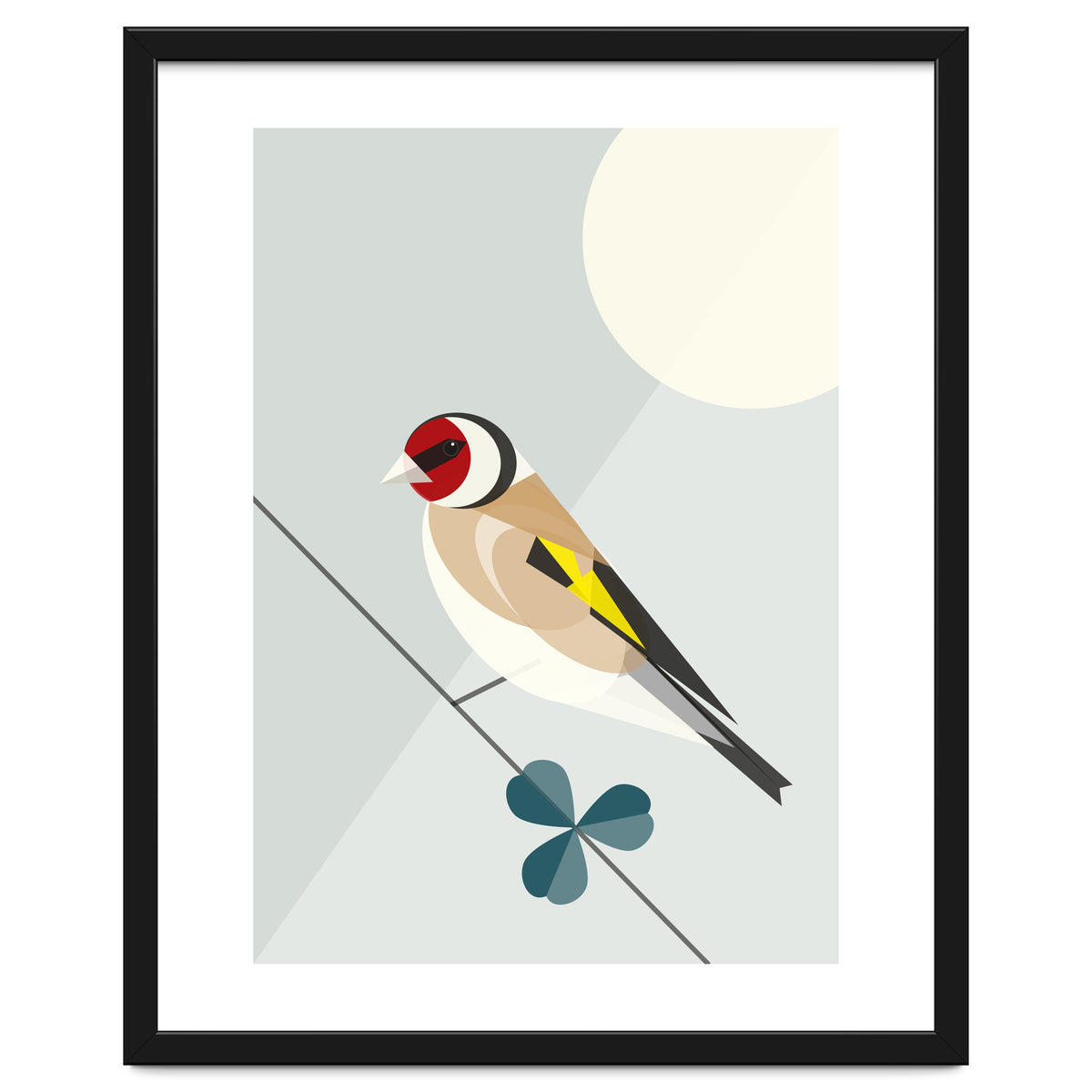 Mid Century Geometric Goldfinch