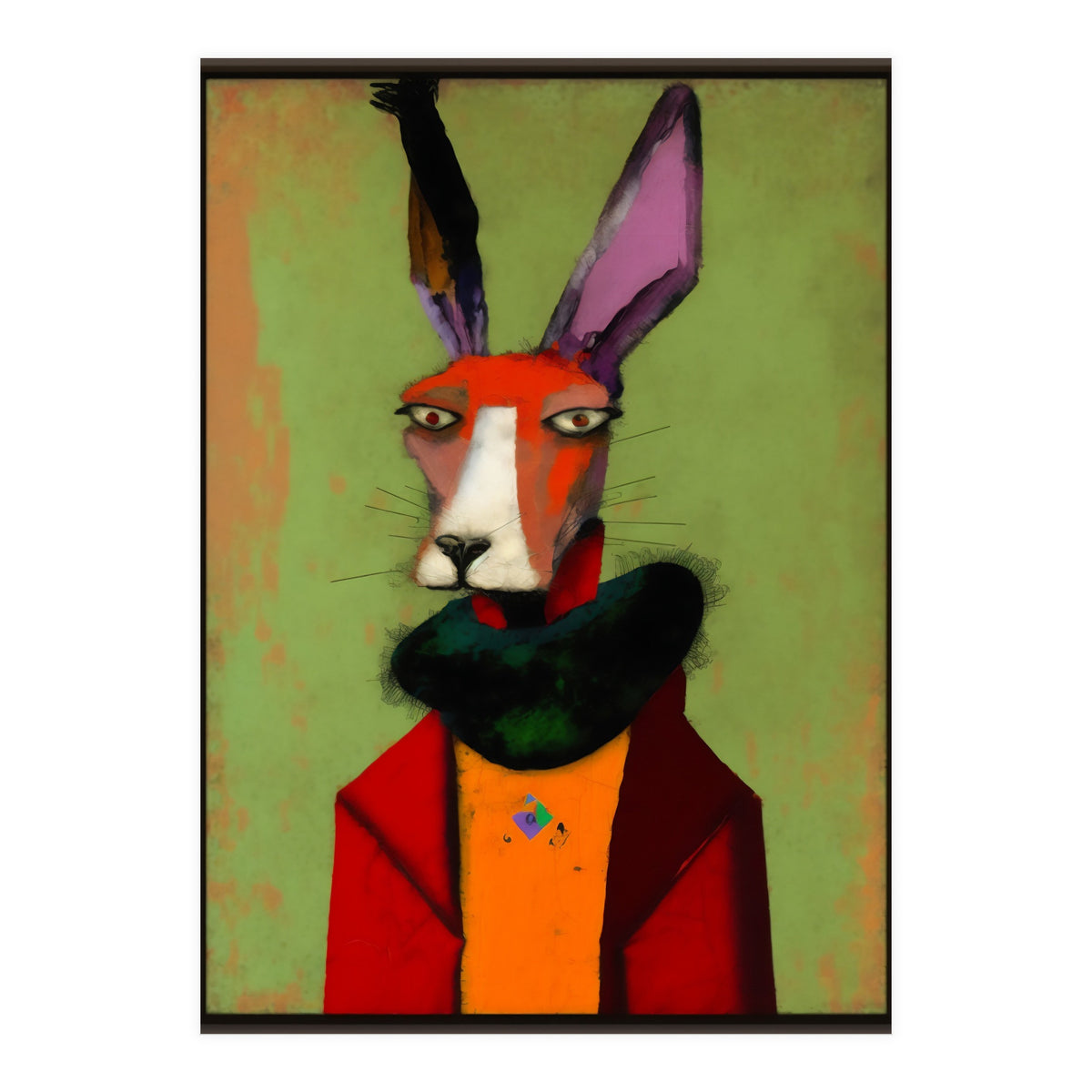 Hare In Clothes Portrait (Print Only)