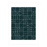 My Favorite Geometric Patterns No.8 - Green Tinted Navy Blue (Print Only) thumbnail