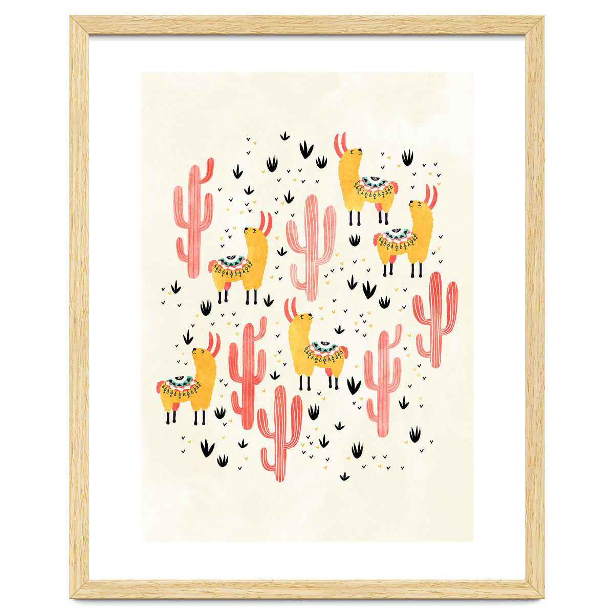 Yellow Llamas Red Cacti