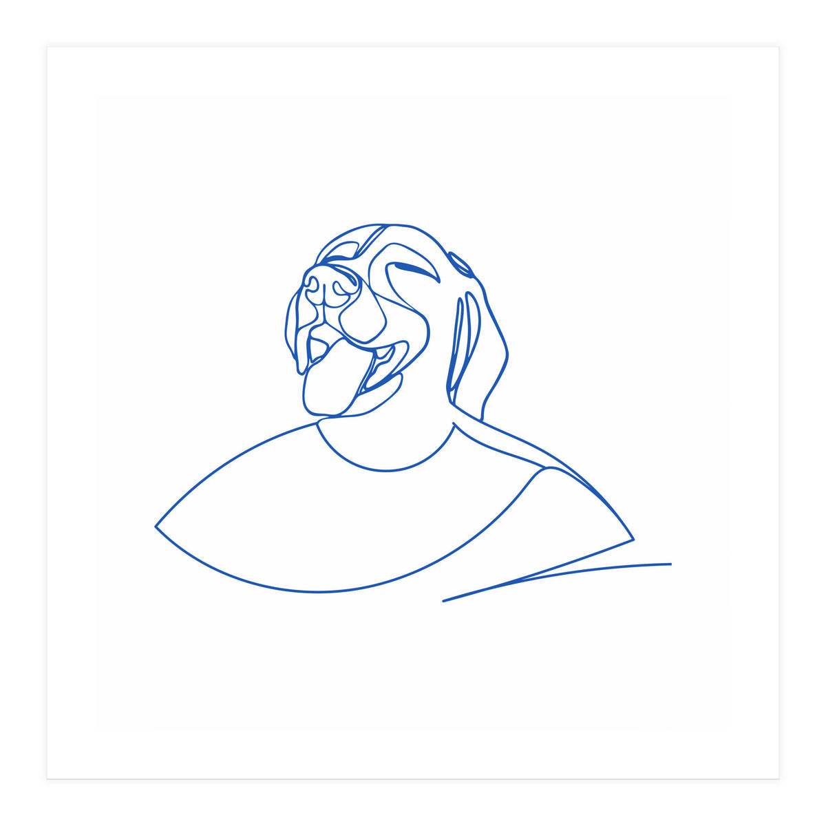 One Line Art Female Dog  (Print Only)