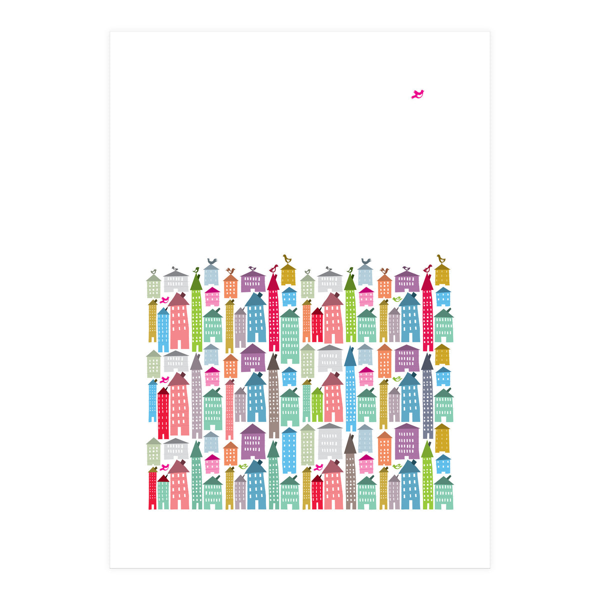 Houses And Birds (Print Only)