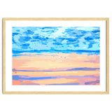 Sunset On The Shore | Beach Pastel Scenic Nature | Sea Ocean Landscape Painting thumbnail