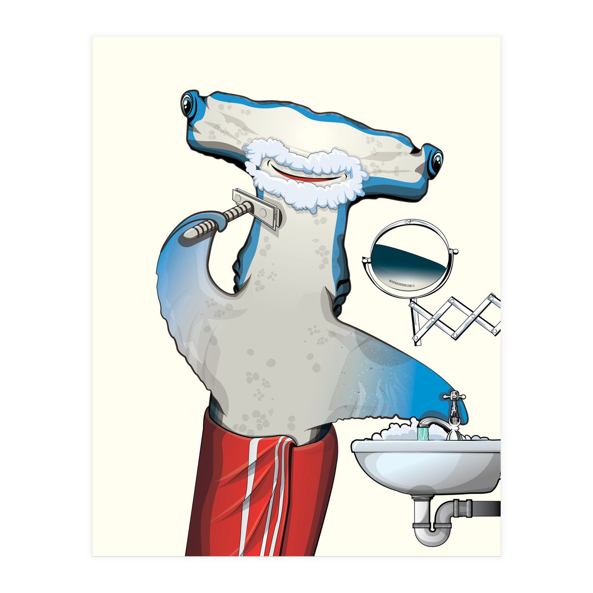 Hammerhead Shark Shaving (Print Only)