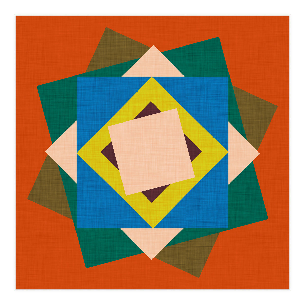 Kilim Floral Orange (Print Only)