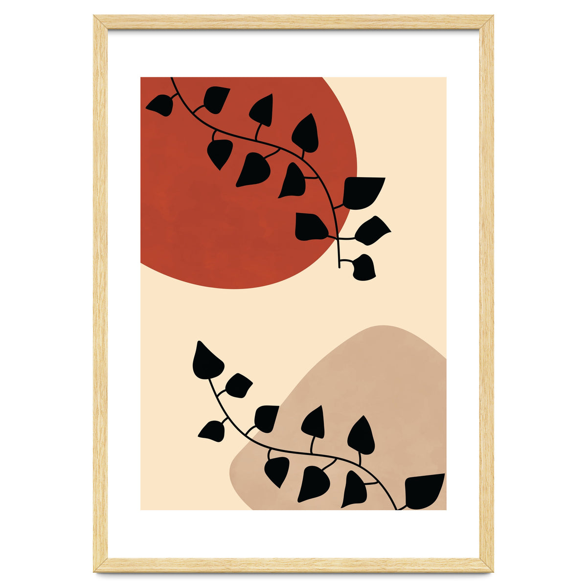 Abstract Boho Botanical Pothos Leaf