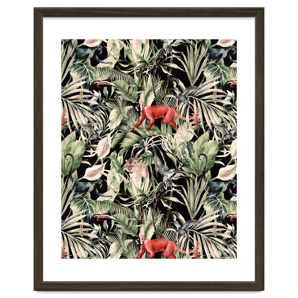 Animals In The Dark Of The Jungle