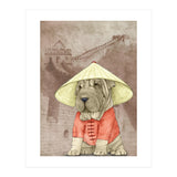 Sharpei With The Great Wall (Print Only) thumbnail