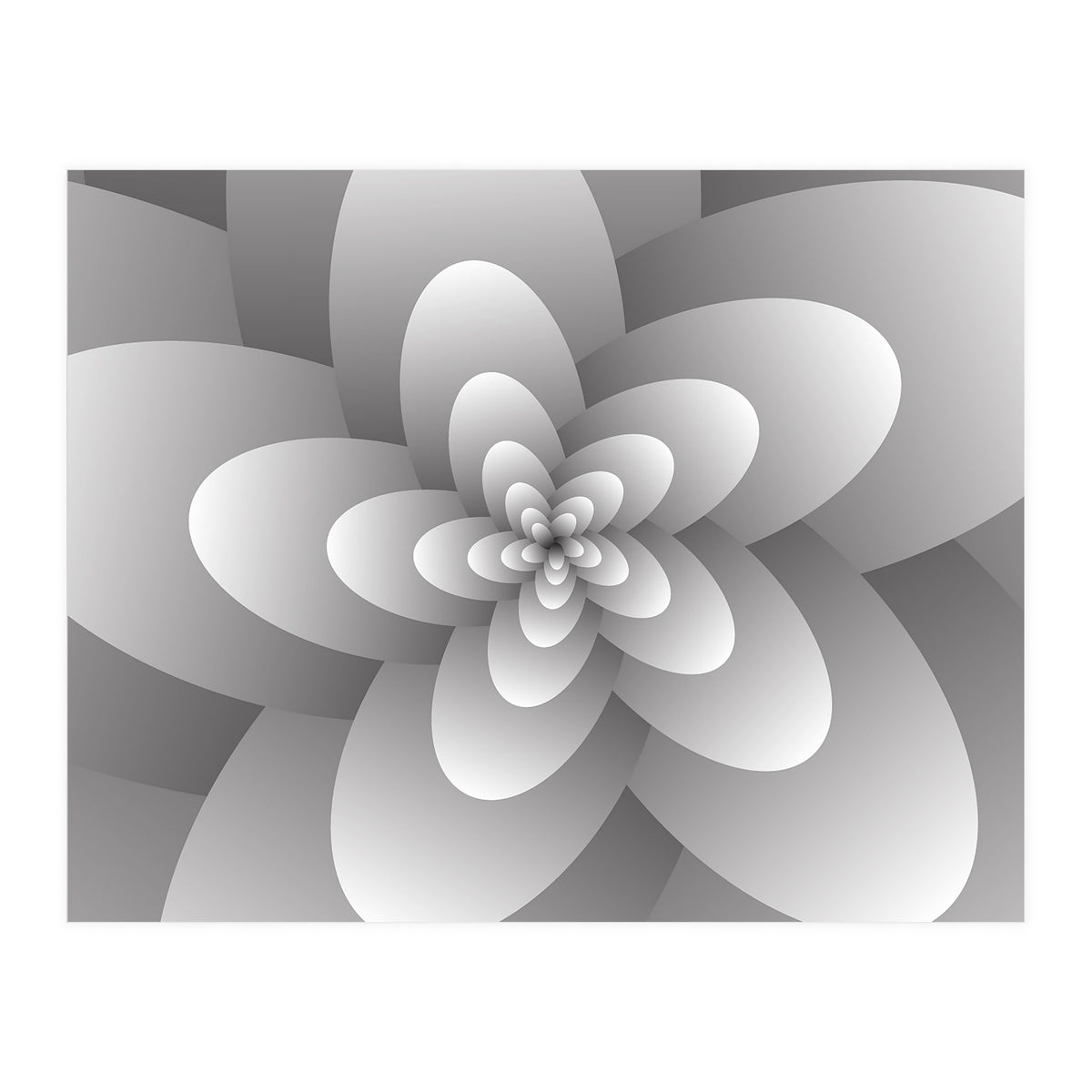 3d Abstract Floral Spiral  (Print Only)
