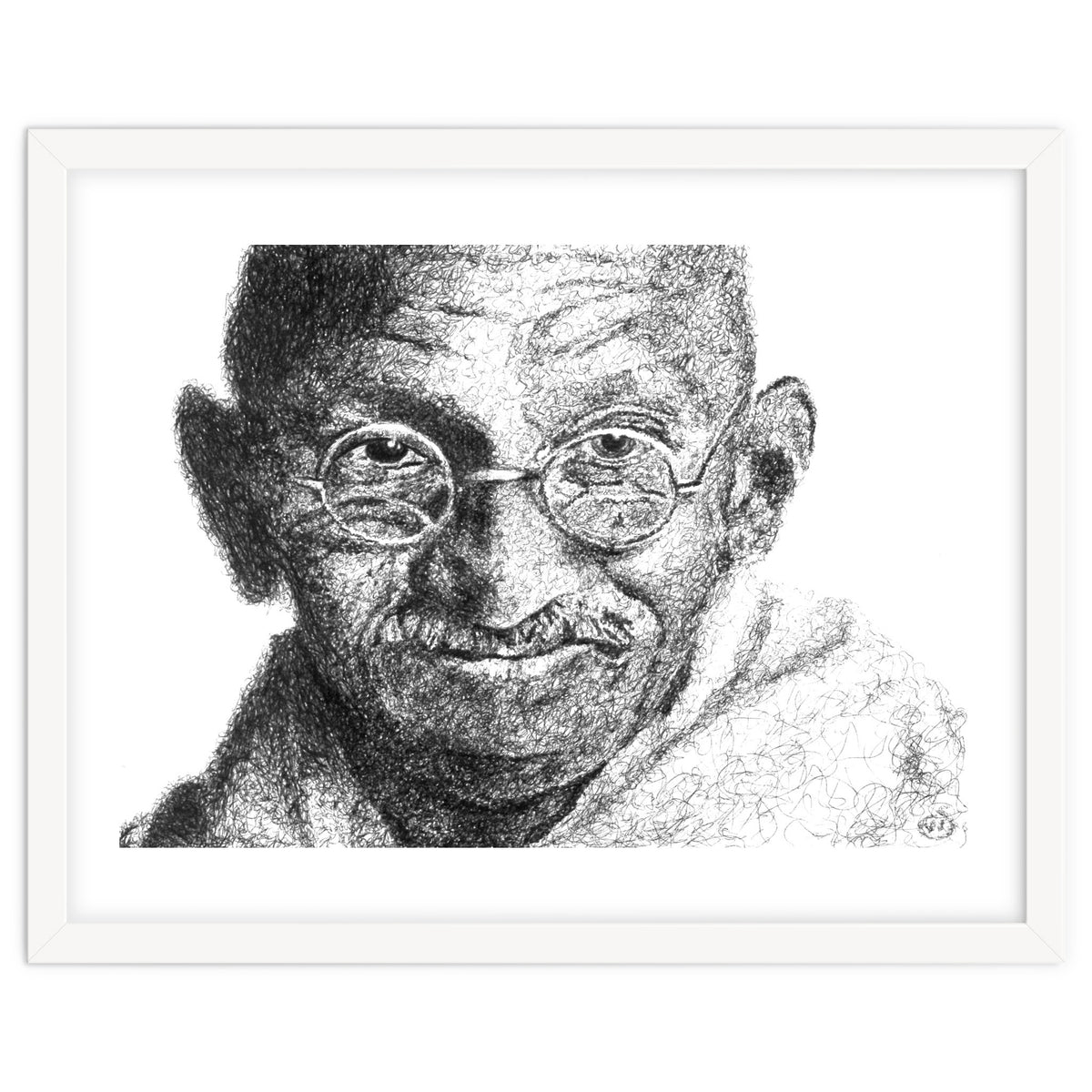 Mahatma Gandhi Scribble Style Portrait