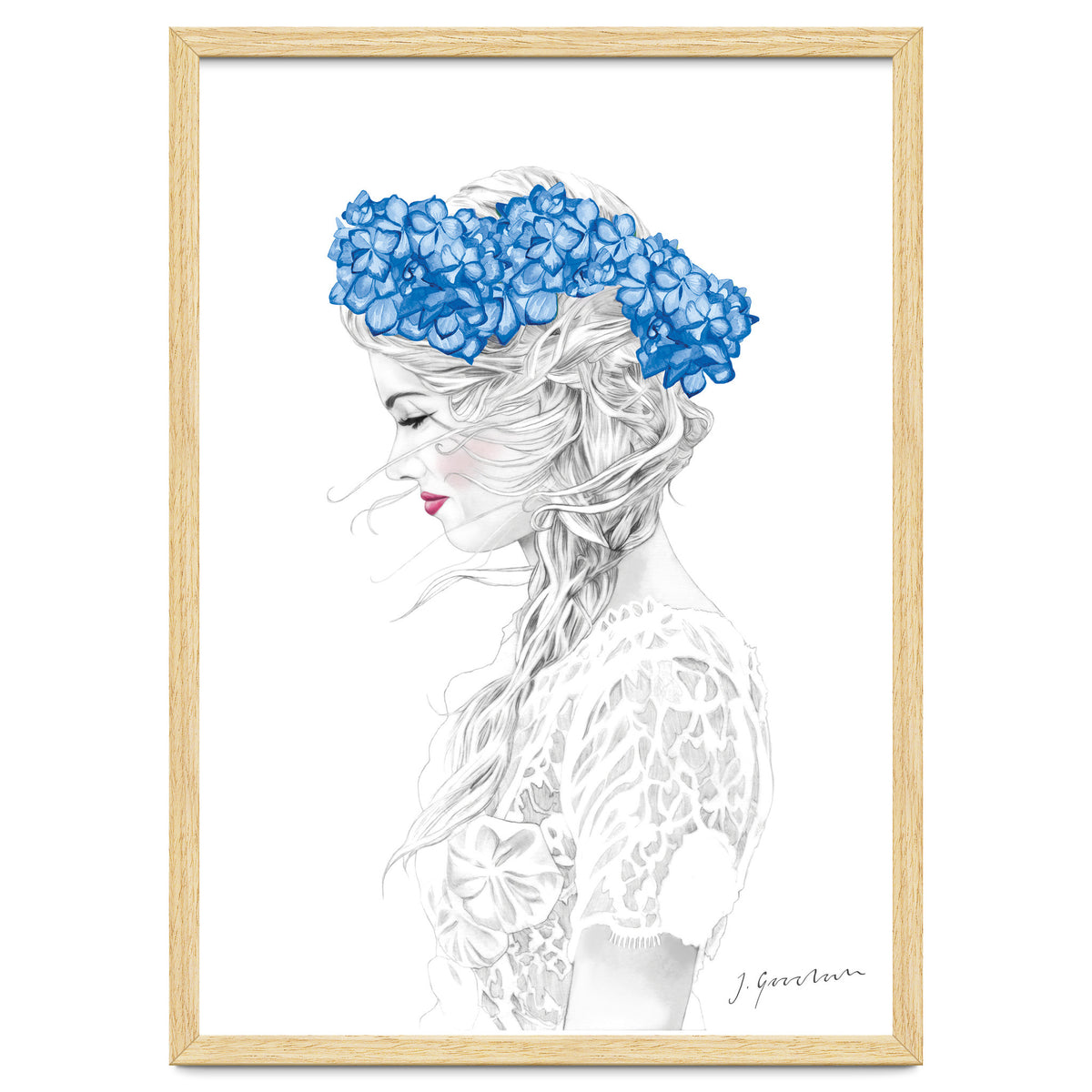 Blue Hydrangea Girl