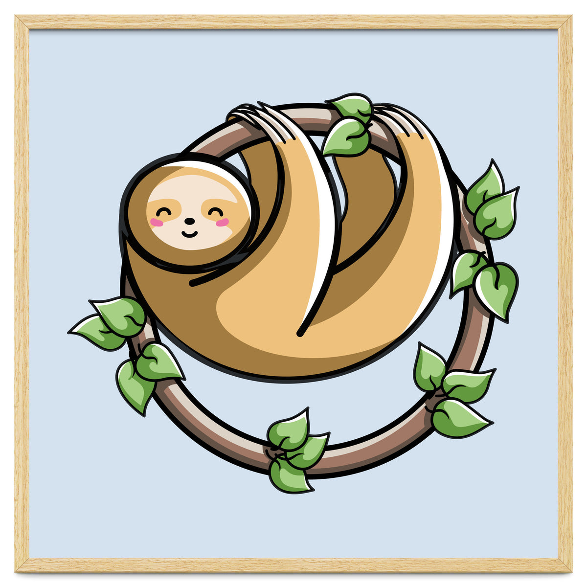 Kawaii Cute Sloth Circle