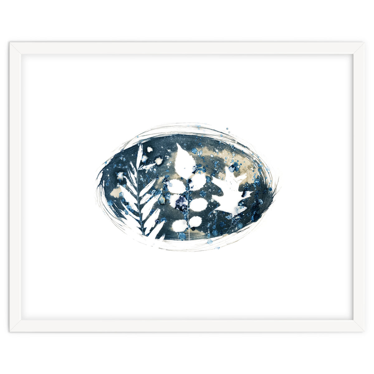 Indigo Blue Botanical Leaves No. 6