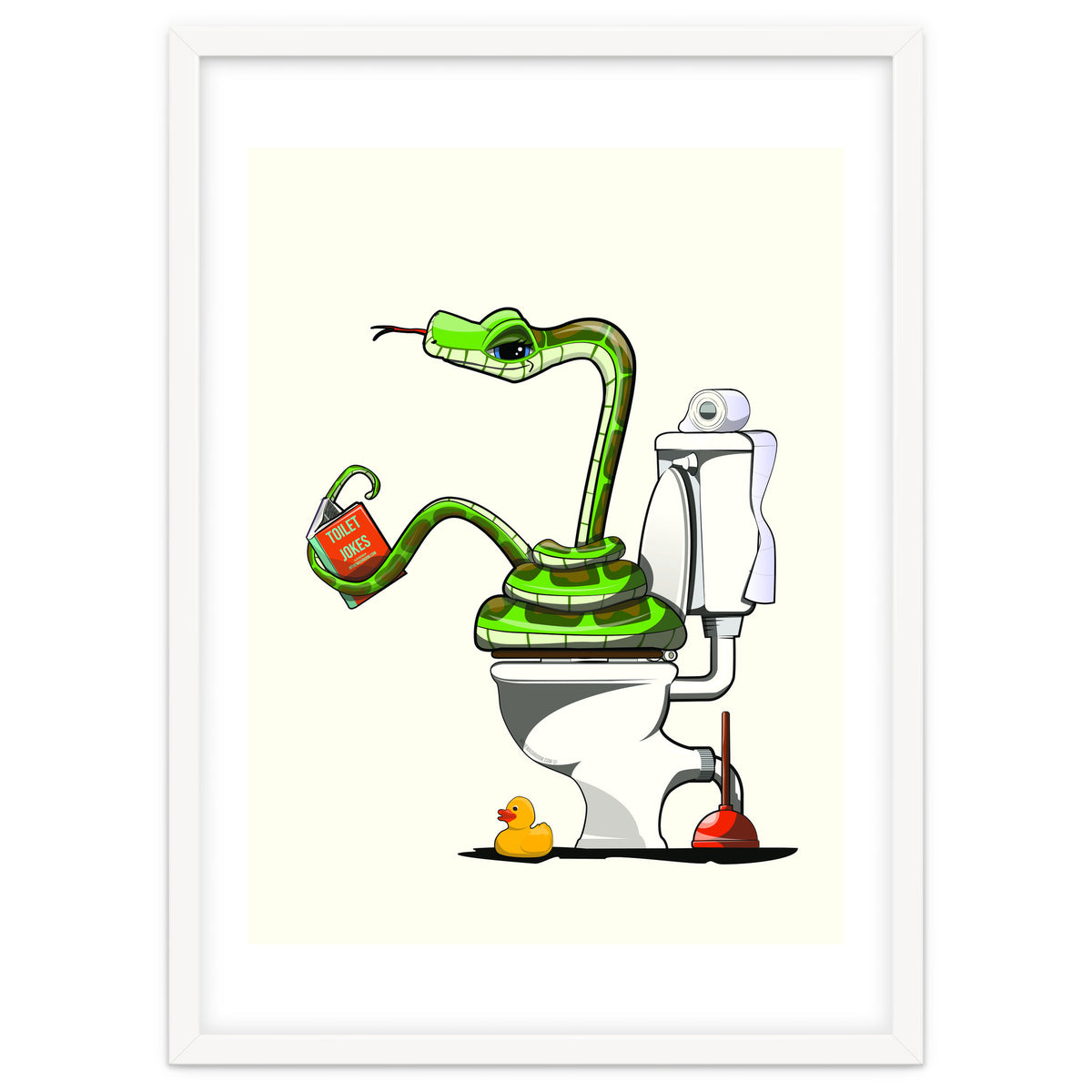 Snake on the Toilet, funny Bathroom humour