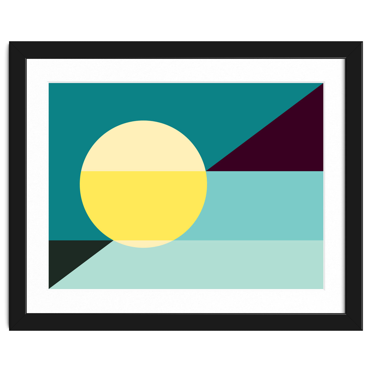 Geometric Shapes No. 3 - teal, purple & yellow