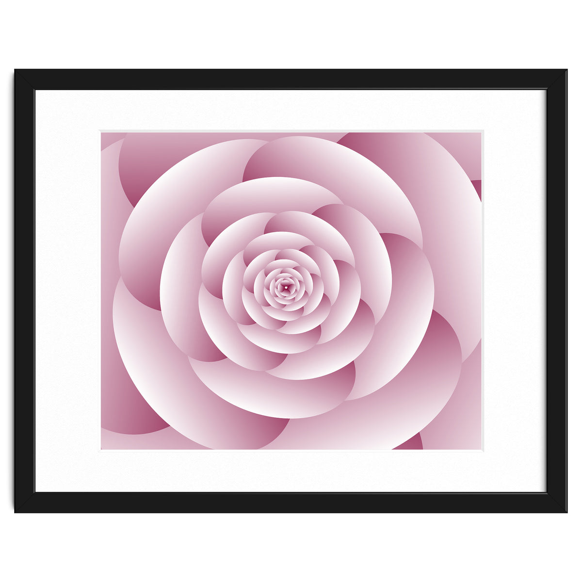 Abstract Rose Spiral 3D Art