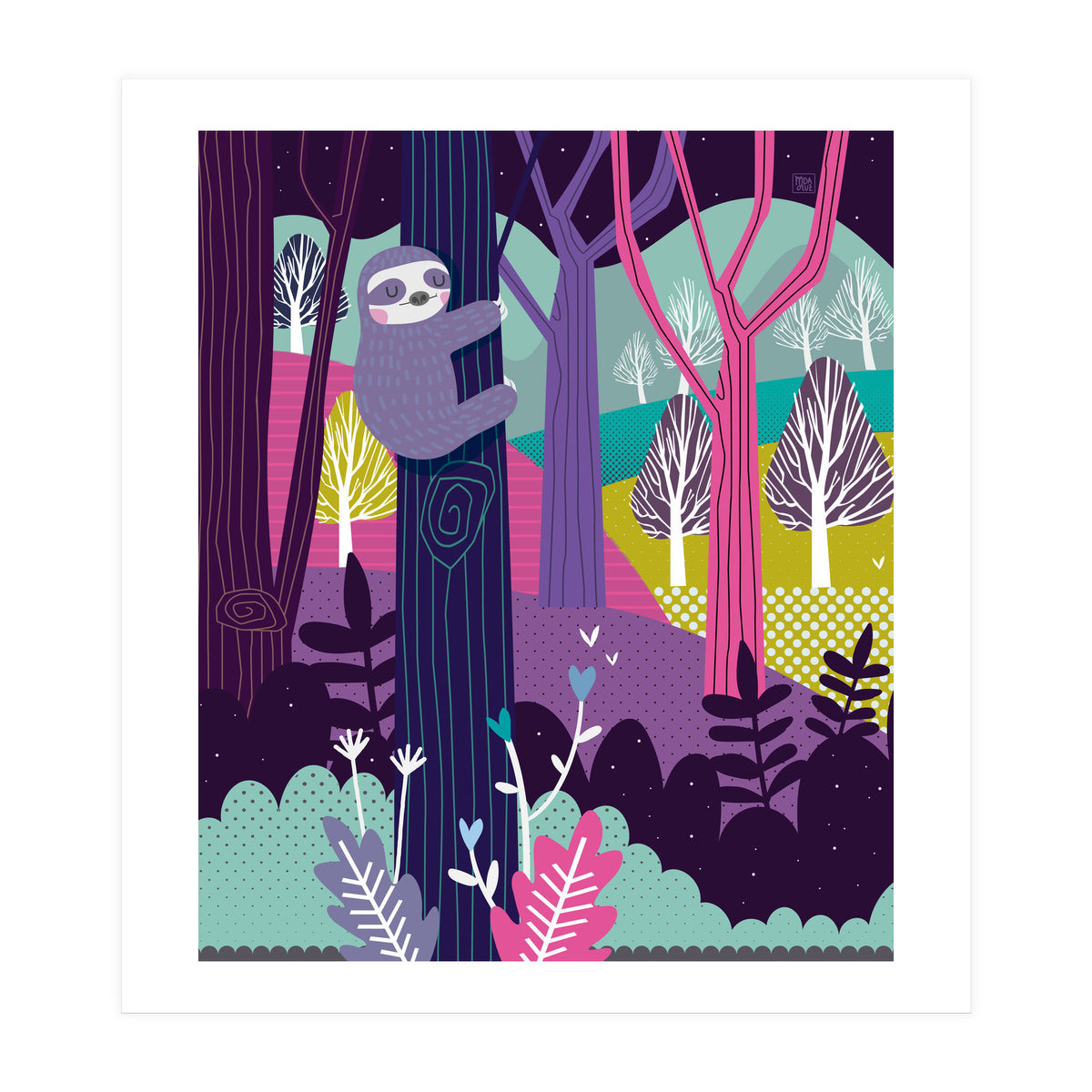 Sloth in the woods (Print Only)