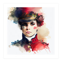 Watercolor Napoleonic Soldier Woman #3 (Print Only)