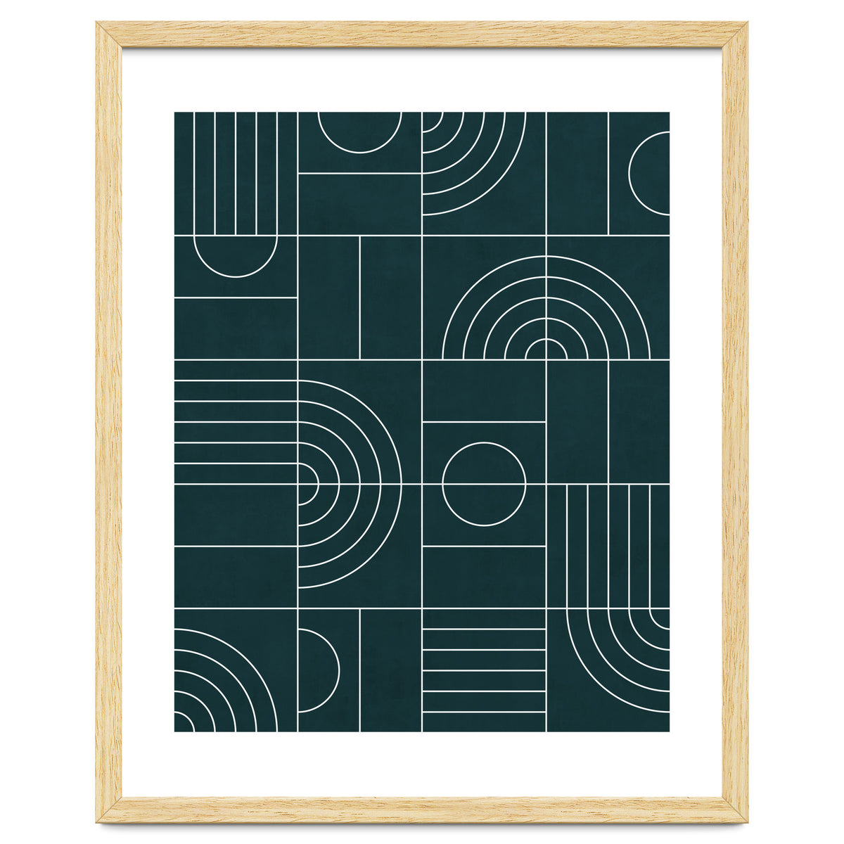 My Favorite Geometric Patterns No.26 - Green Tinted Navy Blue