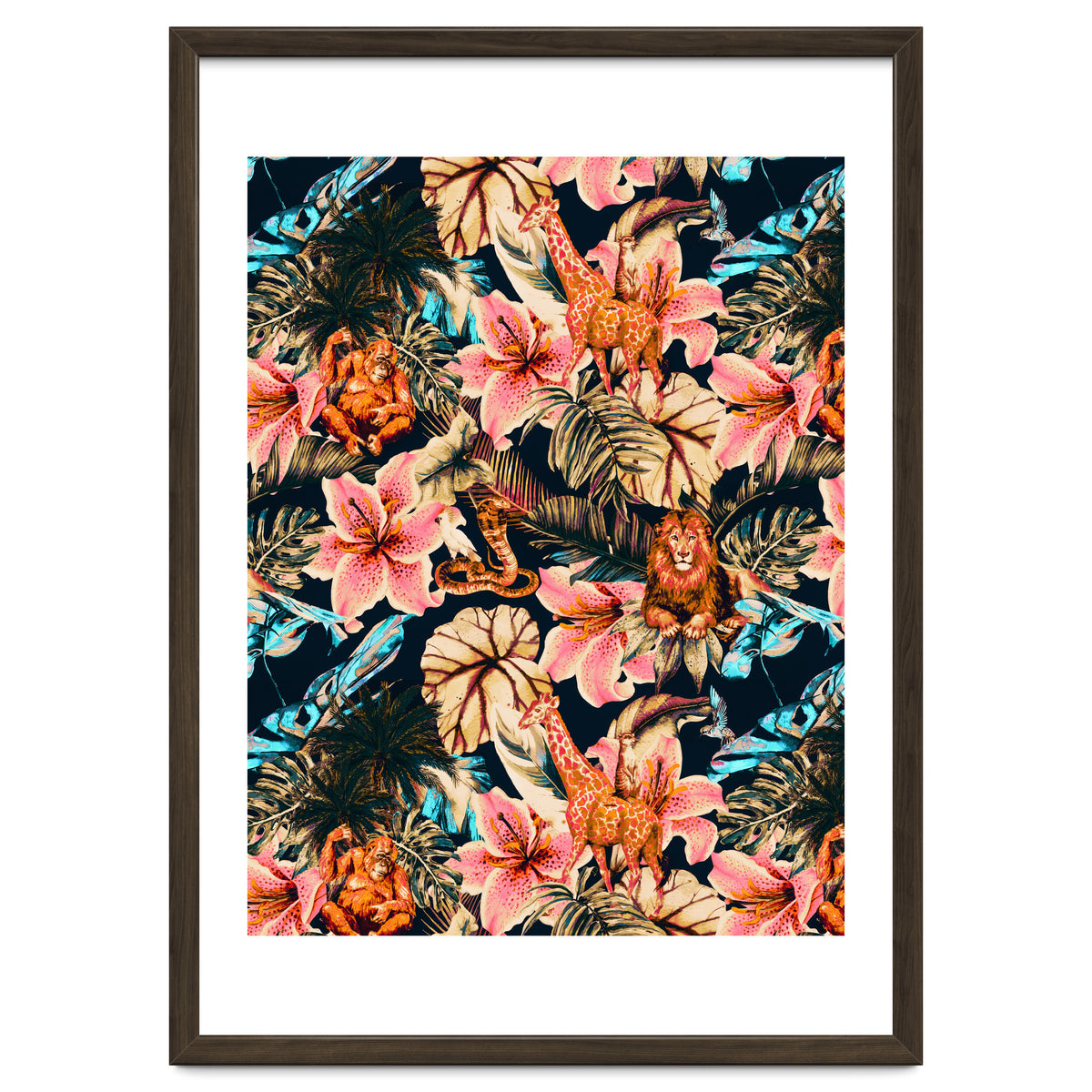 Wild animals in the dark of the jungle 02