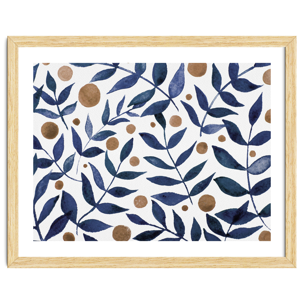 Watercolor Indigo Branches