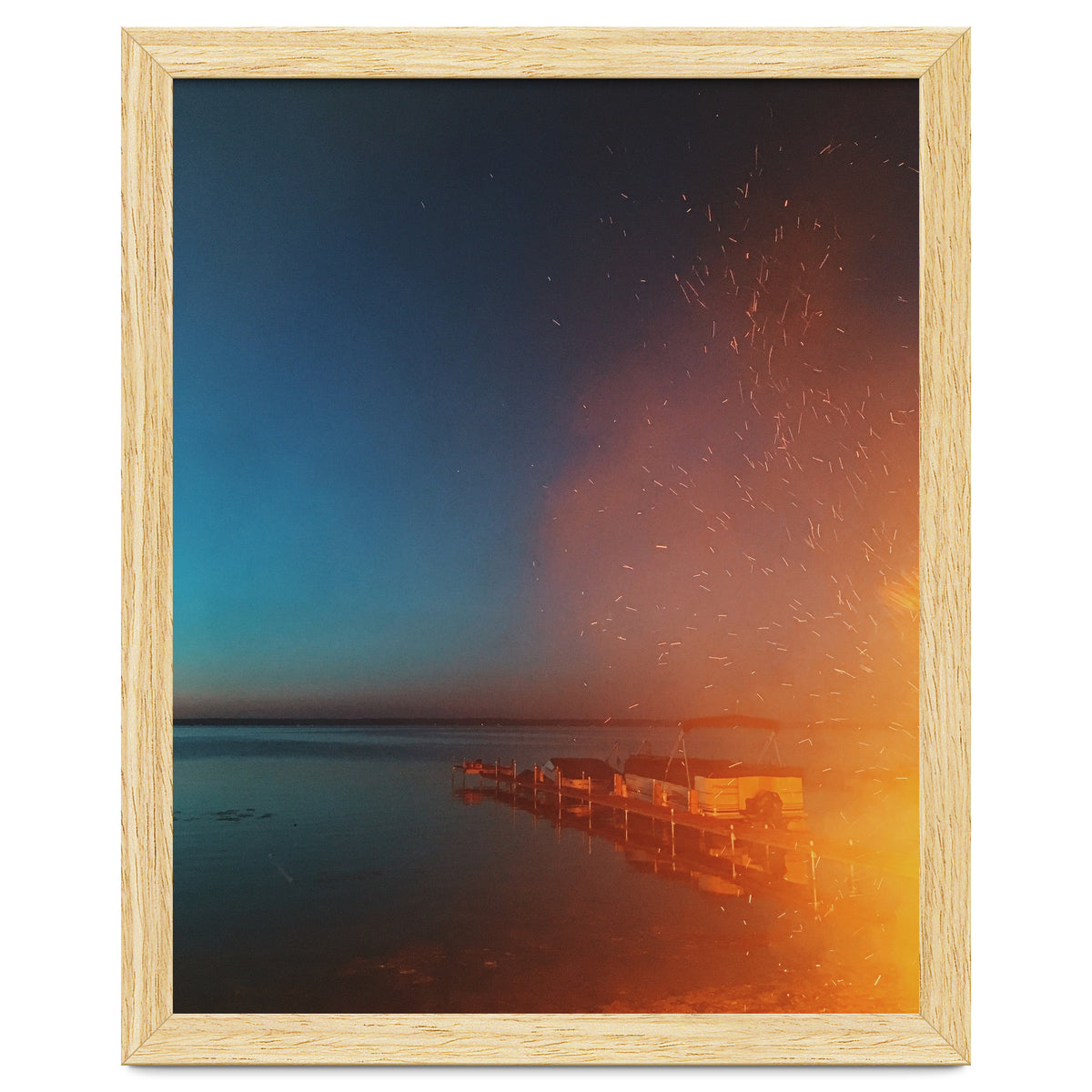 Firelight by the dock