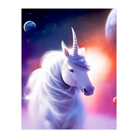Space Unicorn, Fantasy Surrealism Sci-fi, Animals Horse Planets Digital, Moon Stars (Print Only)